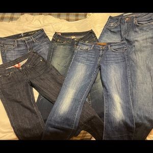 Bundle of five jeans, joe,s, seven, true religion, lucky brand.